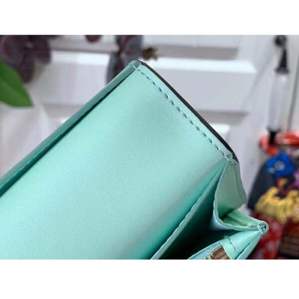 Louis Vuitton Unisex LV Vertical Wallet Beige Blue Taurillon Calf-Leather Sliding Capucines Closure - Image 9
