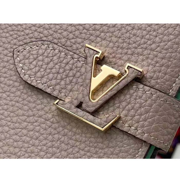 Louis Vuitton Unisex LV Vertical Wallet Beige Blue Taurillon Calf-Leather Sliding Capucines Closure - Image 7