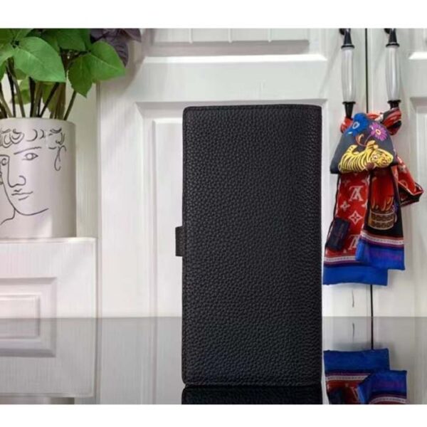 Louis Vuitton Unisex LV Vertical Wallet Black Arizona Taurillon Calf-Leather Sliding Capucines Closure - Image 3