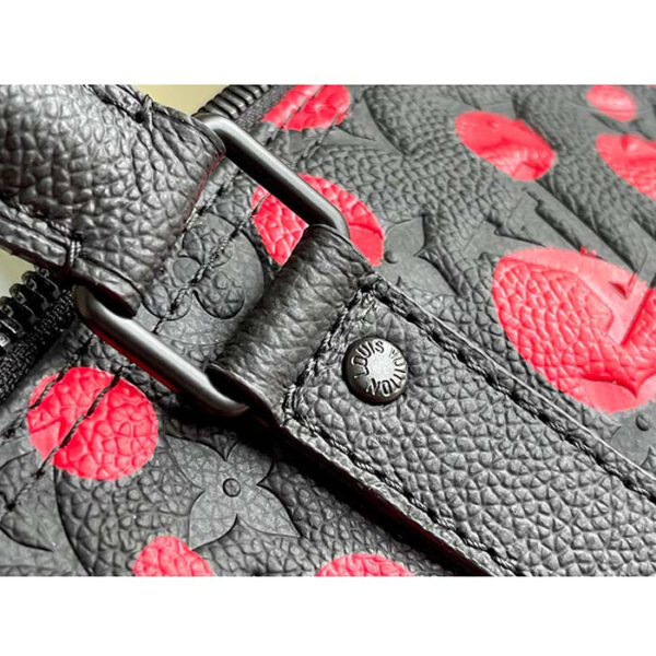 Louis Vuitton Unisex LV x YK Bandoulière Keepall 50 Black Red Taurillon Monogram Cowhide Infinity Dots - Image 7
