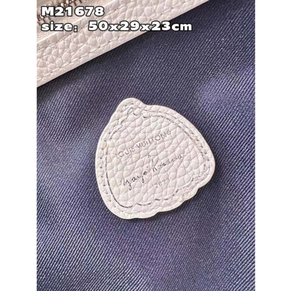 Louis Vuitton Unisex LV x YK Bandoulière Keepall 50 White Taurillon Monogram Cowhide Psychedelic Flower - Image 11