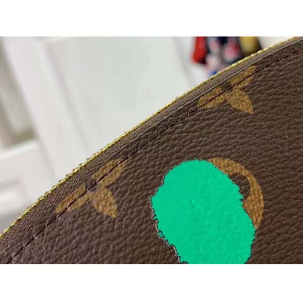Louis Vuitton Unisex LV x YK Cosmetic Pouch Monogram Coated Canvas 3D Painted Dots Print - Image 9