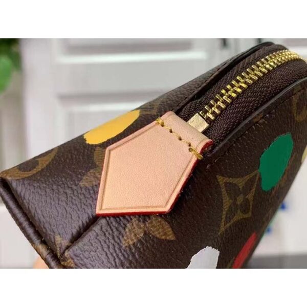 Louis Vuitton Unisex LV x YK Cosmetic Pouch Monogram Coated Canvas 3D Painted Dots Print - Image 8