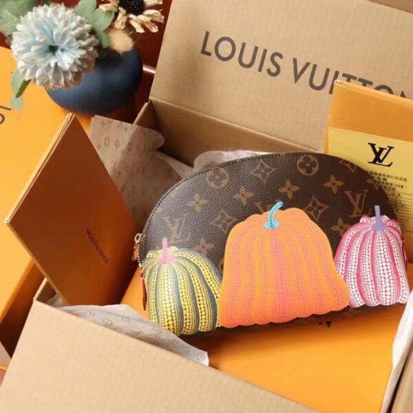 Louis Vuitton Unisex LV x YK Cosmetic Pouch Monogram Coated Canvas Colorful Pumpkin Print - Image 5