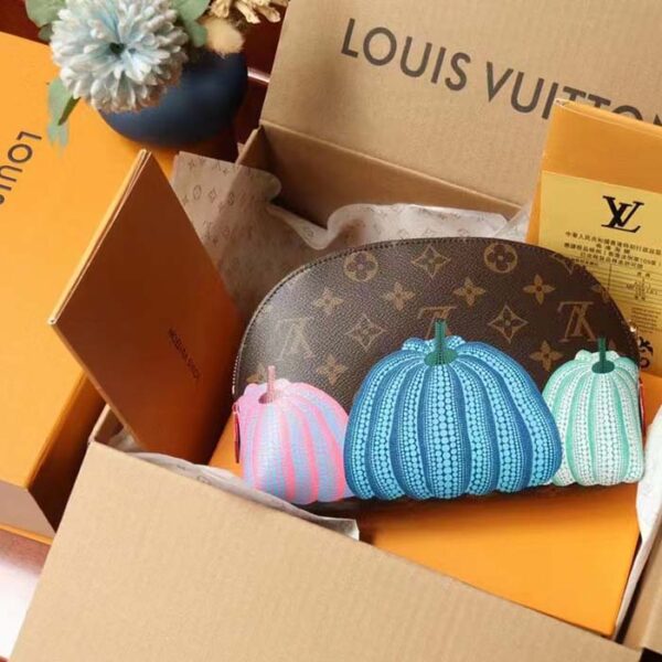 Louis Vuitton Unisex LV x YK Cosmetic Pouch Monogram Coated Canvas Colorful Pumpkin Print - Image 3