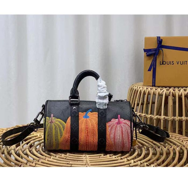 Louis Vuitton Unisex LV x YK Keepall 25 Monogram Eclipse Reverse Coated Canvas Pumpkin - Image 3