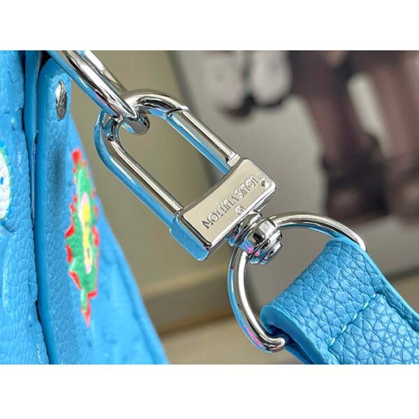 Louis Vuitton Unisex LV x YK Keepall 50 Blue Taurillon Monogram Embossed Cowhide Leather - Image 9