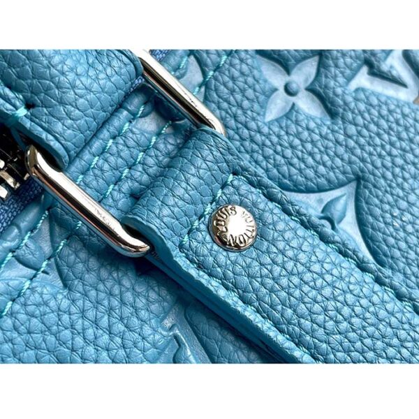 Louis Vuitton Unisex LV x YK Keepall 50 Blue Taurillon Monogram Embossed Cowhide Leather - Image 7