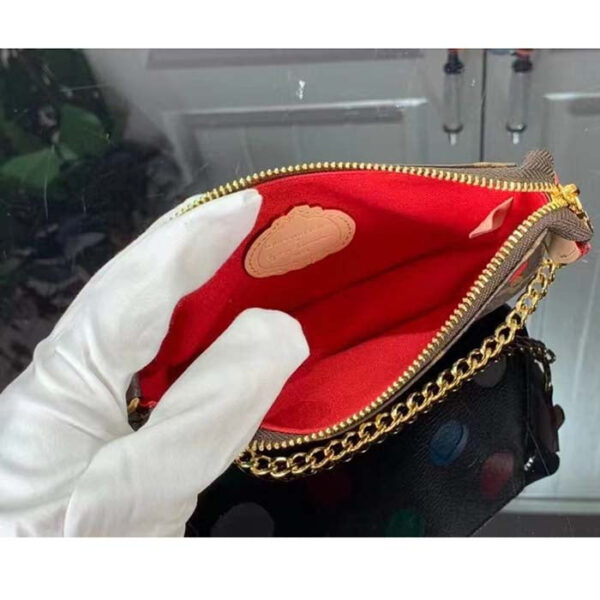 Louis Vuitton Unisex LV x YK Mini Pochette Accessoires Monogram Coated Canvas 3D Painted Dots Print - Image 6