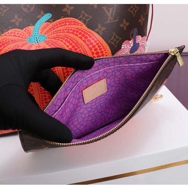 Louis Vuitton Unisex LV x YK Neverfull MM Monogram Coated Canvas Pumpkin Print - Image 8