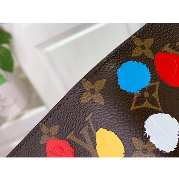 Louis Vuitton Unisex LV x YK Passport Cover Monogram Coated Canvas 3D Painted Dots Print - Image 7