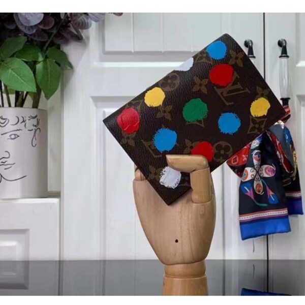 Louis Vuitton Unisex LV x YK Passport Cover Monogram Coated Canvas 3D Painted Dots Print - Image 3