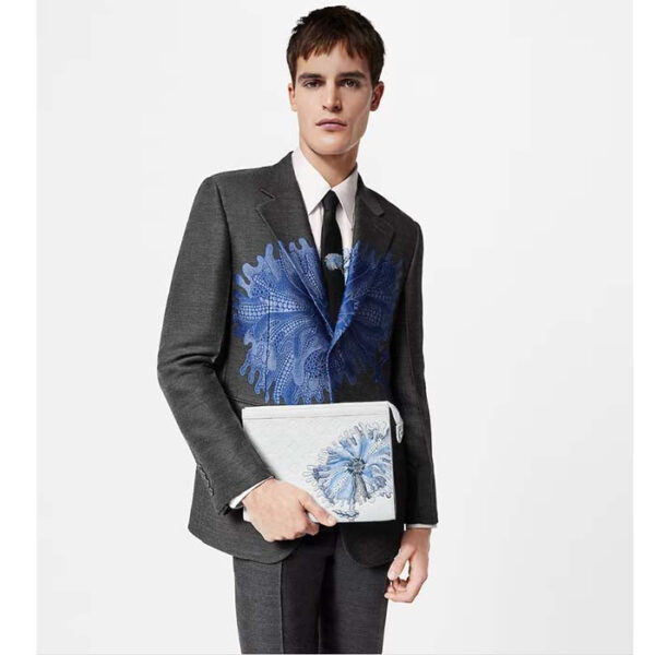 Louis Vuitton Unisex LV x YK Pochette Voyage White Taurillon Monogram Cowhide Psychedelic Flower - Image 11