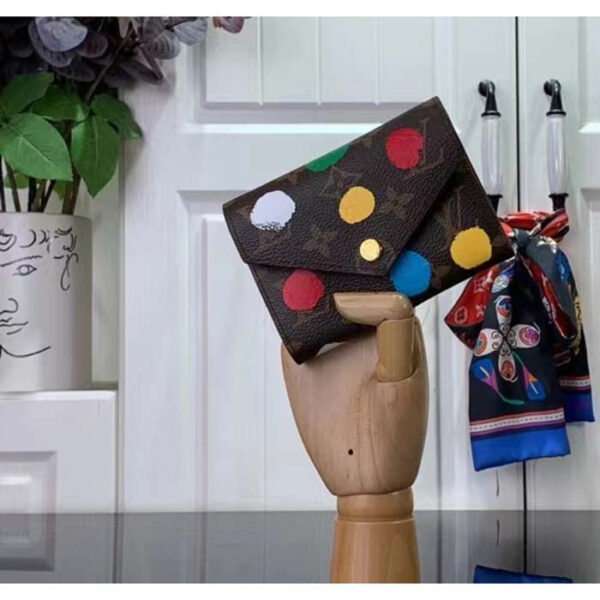 Louis Vuitton Unisex LV x YK Victorine Wallet Monogram Coated Canvas 3D Painted Dots Print - Image 2