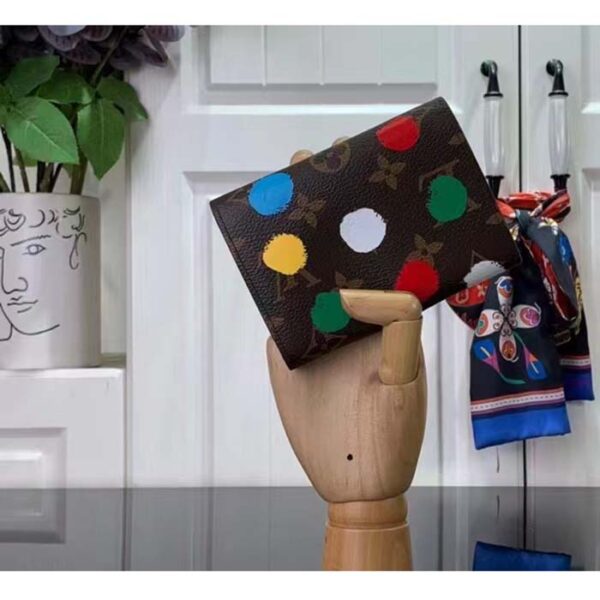 Louis Vuitton Unisex LV x YK Victorine Wallet Monogram Coated Canvas 3D Painted Dots Print - Image 3
