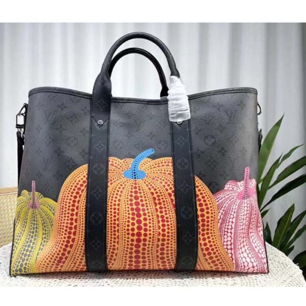 Louis Vuitton Unisex LV x YK Weekend Tote Simple Monogram Eclipse Reverse Coated Canvas Pumpkin - Image 3