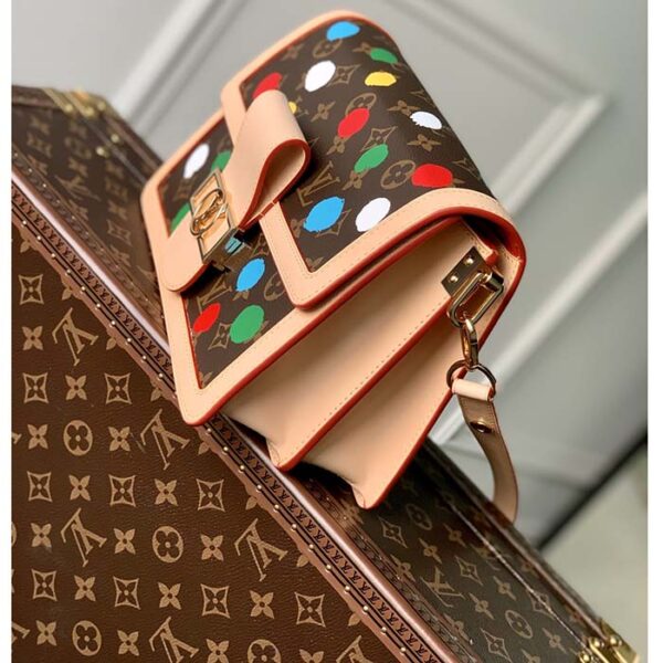 Louis Vuitton Unisex LVxYK Dauphine MM Monogram Coated Canvas 3D Painted Dots Print - Image 4