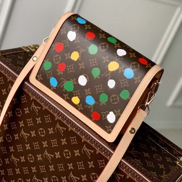 Louis Vuitton Unisex LVxYK Dauphine MM Monogram Coated Canvas 3D Painted Dots Print - Image 3