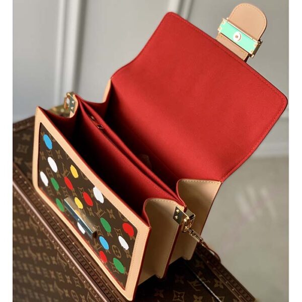 Louis Vuitton Unisex LVxYK Dauphine MM Monogram Coated Canvas 3D Painted Dots Print - Image 6