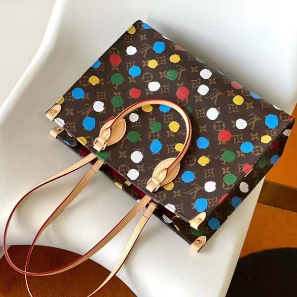 Louis Vuitton Unisex LVxYK OnTheGo MM Monogram Coated Canvas 3D Painted Dots Print - Image 6
