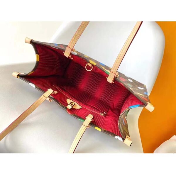 Louis Vuitton Unisex LVxYK OnTheGo MM Monogram Coated Canvas 3D Painted Dots Print - Image 9