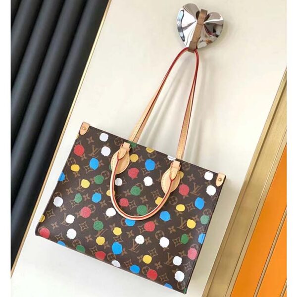 Louis Vuitton Unisex LVxYK OnTheGo MM Monogram Coated Canvas 3D Painted Dots Print - Image 2