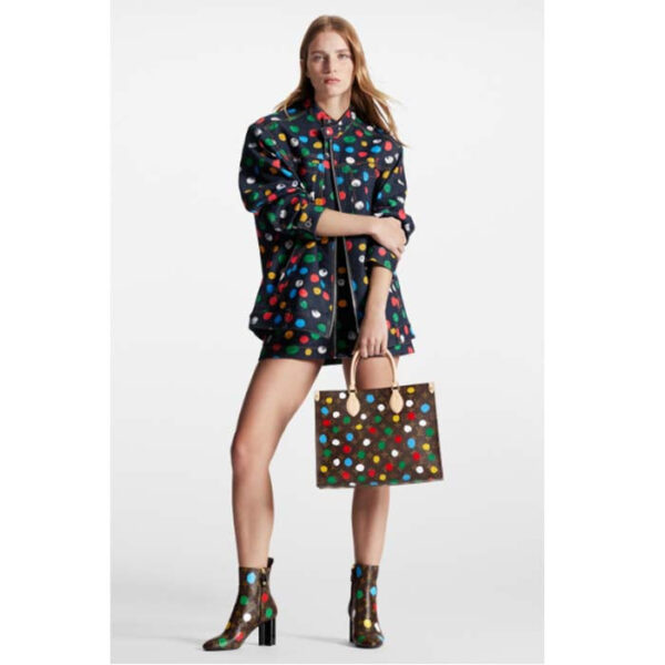 Louis Vuitton Unisex LVxYK OnTheGo MM Monogram Coated Canvas 3D Painted Dots Print - Image 12