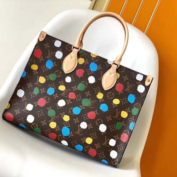Louis Vuitton Unisex LVxYK OnTheGo MM Monogram Coated Canvas 3D Painted Dots Print - Image 5