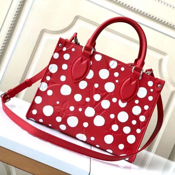 Louis Vuitton Unisex LVxYK OnTheGo PM Red White Embossed Grained Monogram Empreinte Cowhide - Image 3