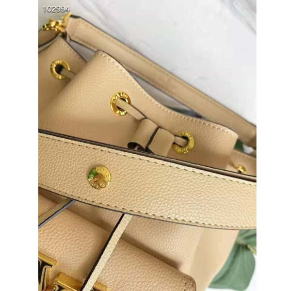 Louis Vuitton Unisex Lockme Bucket Bag Arizona Greige Grained Calf Leather - Image 8