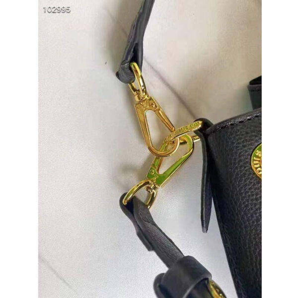 Louis Vuitton Unisex Lockme Bucket Bag Black Grained Calf Leather - Image 12