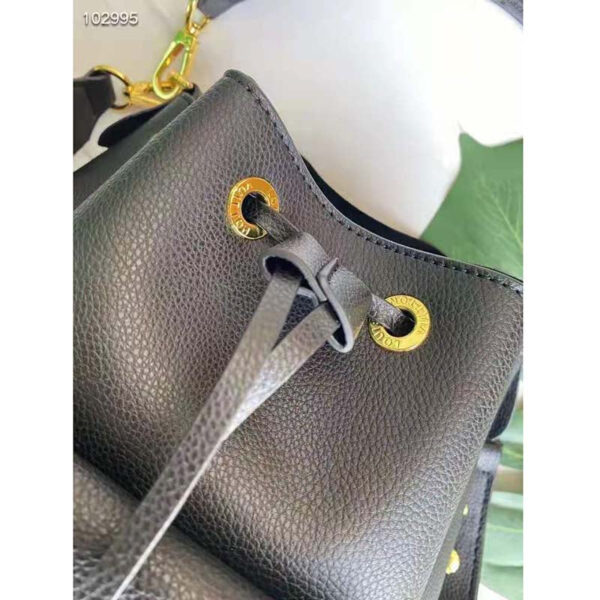 Louis Vuitton Unisex Lockme Bucket Bag Black Grained Calf Leather - Image 10