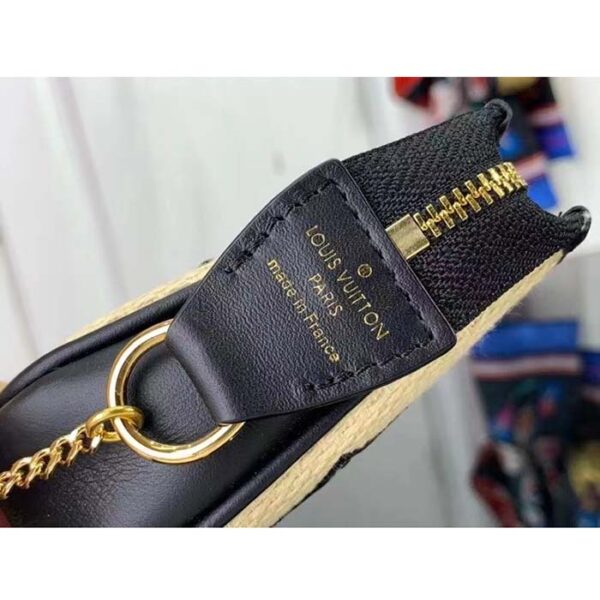 Louis Vuitton Unisex Mini Pochette Accessoires Black Lotus Cotton Cowhide Zip Closure - Image 11