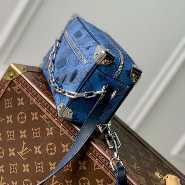 Louis Vuitton Unisex Mini Soft Trunk Abyss Blue Monogram Aquagarden Coated Canvas - Image 4