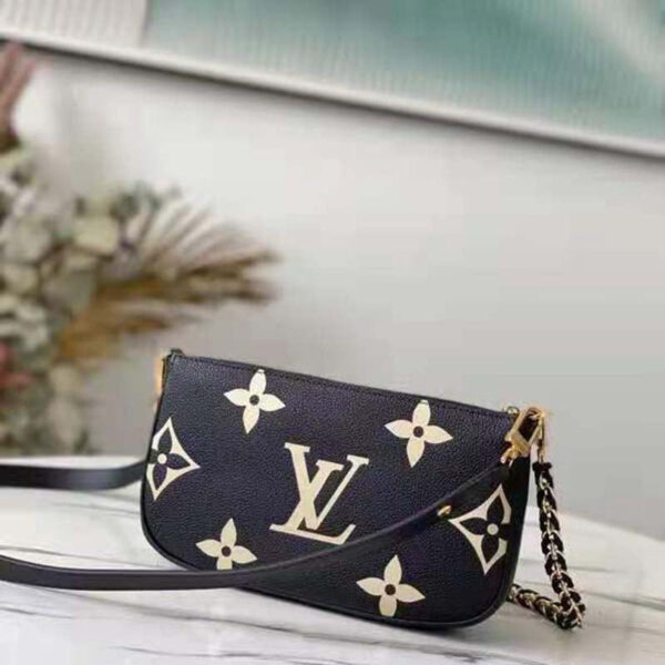 Louis Vuitton Unisex Multi Pochette Accessoires Black Cream Embossed Supple Grained Cowhide - Image 3