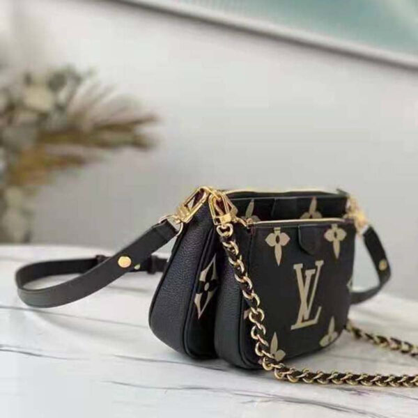 Louis Vuitton Unisex Multi Pochette Accessoires Black Cream Embossed Supple Grained Cowhide - Image 5