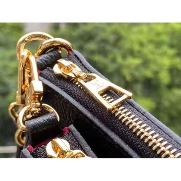 Louis Vuitton Unisex Multi Pochette Accessoires Black Cream Embossed Supple Grained Cowhide - Image 9
