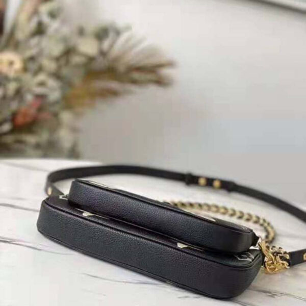 Louis Vuitton Unisex Multi Pochette Accessoires Black Cream Embossed Supple Grained Cowhide - Image 6