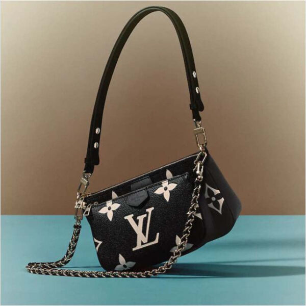 Louis Vuitton Unisex Multi Pochette Accessoires Black Cream Embossed Supple Grained Cowhide - Image 2