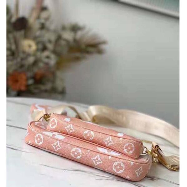 Louis Vuitton Unisex Multi Pochette Accessoires Pink Brume Gray Monogram Giant Coated Canvas - Image 4
