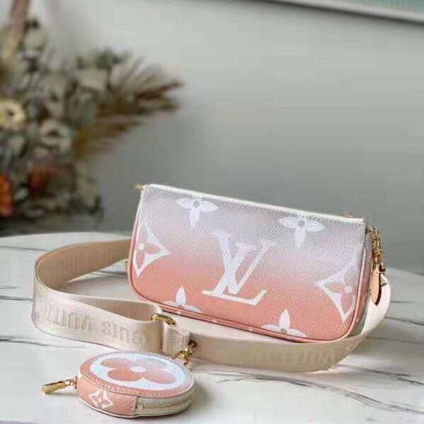 Louis Vuitton Unisex Multi Pochette Accessoires Pink Brume Gray Monogram Giant Coated Canvas - Image 5