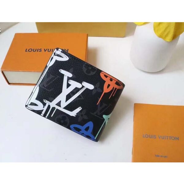 Louis Vuitton Unisex Multiple Wallet LV Graffiti Orange Coated Canvas - Image 4