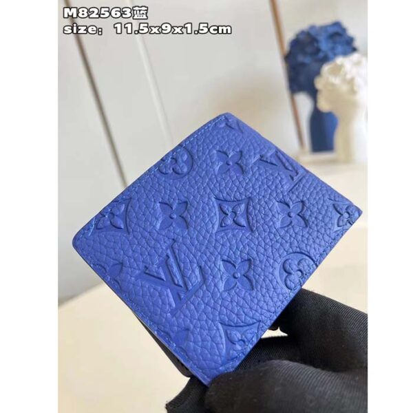 Louis Vuitton Unisex Multiple Wallet Racing Blue Embossed Taurillon Monogram Cowhide Leather - Image 5