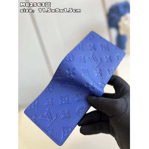 Louis Vuitton Unisex Multiple Wallet Racing Blue Embossed Taurillon Monogram Cowhide Leather - Image 4