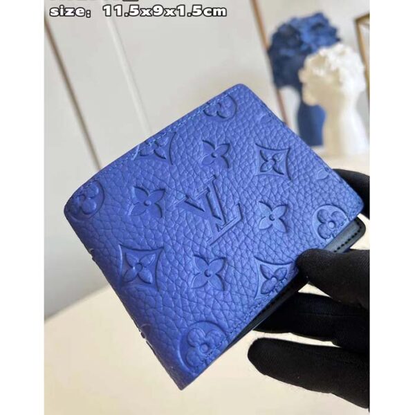 Louis Vuitton Unisex Multiple Wallet Racing Blue Embossed Taurillon Monogram Cowhide Leather - Image 3