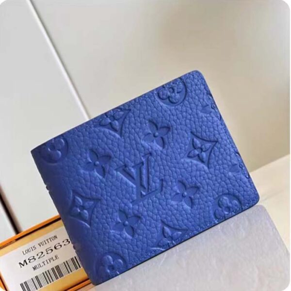 Louis Vuitton Unisex Multiple Wallet Racing Blue Embossed Taurillon Monogram Cowhide Leather - Image 2