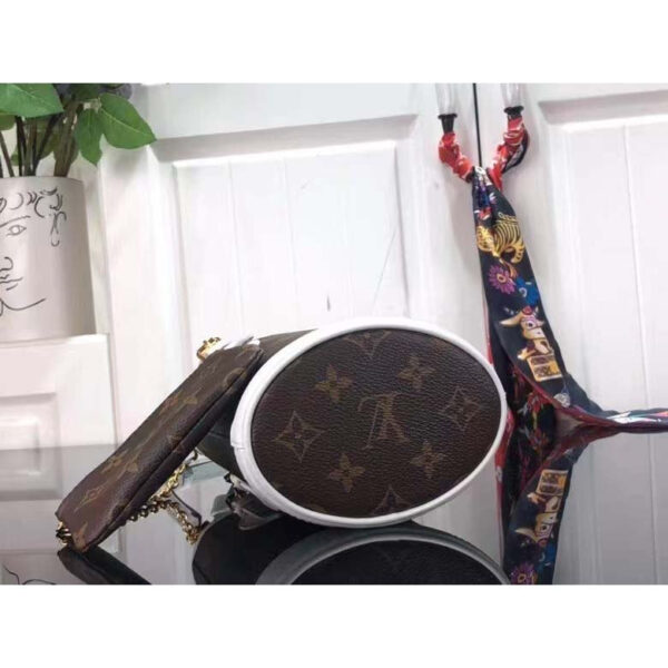 Louis Vuitton Unisex Nano Bucket Brown Monogram Coated Canvas Cowhide Leather - Image 5