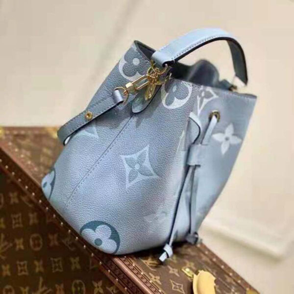 Louis Vuitton Unisex NéoNoé BB Bucket Bag Summer Blue Embossed Grained Cowhide Leather - Image 4