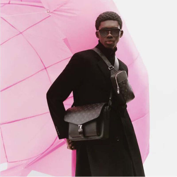Louis Vuitton Unisex Outdoor Sling Bag Taigarama Noir Black Coated Canvas Cowhide Leather - Image 11