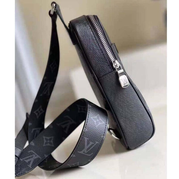 Louis Vuitton Unisex Outdoor Sling Bag Taigarama Noir Black Coated Canvas Cowhide Leather - Image 6